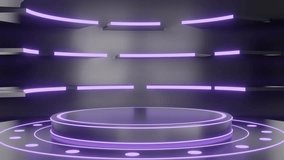 3D animated black podium and purple neon light futuristic space for technology product promotions - Powered by Shutterstock - Get 15% off with code: PIKWIZARD15