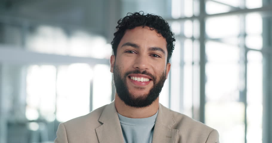 Face, corporate and business man in office as financial advisor with growth opportunity or confidence. Portrait, smile and professional entrepreneur, wealth consultant or investment broker in UAE