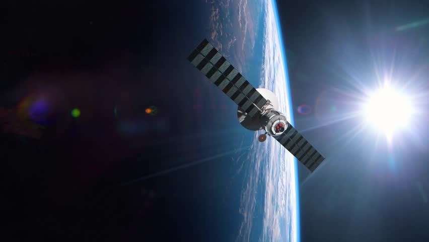Future Space Mission Satellite in Orbit of Planet Earth
