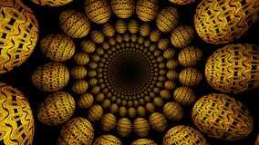 spheres created with golden bicycle chain rotated on dark background in an infinite depth spiral descending effect animation, world in motion optical illusions - Powered by Shutterstock - Get 15% off with code: PIKWIZARD15