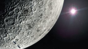 Space Probe Flying By the Lunar Surface of the Moon - Powered by Shutterstock - Get 15% off with code: PIKWIZARD15