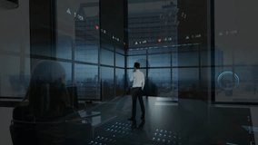 Analyzing financial data projections, business professional in modern office setting. Finance, analysis, strategy, corporate, technology, executive - Powered by Shutterstock - Get 15% off with code: PIKWIZARD15