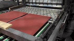 Panel laminating line sheets material for countertops factory industrial production conveyor belt - Powered by Shutterstock - Get 15% off with code: PIKWIZARD15