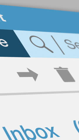 email client software interface, close-up view,number counter for inbox and spam emails, concept of online scam, phishing and malware (3d render)