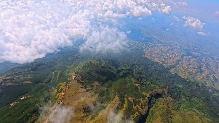 thick clouds above mount Central Java Indonesia
