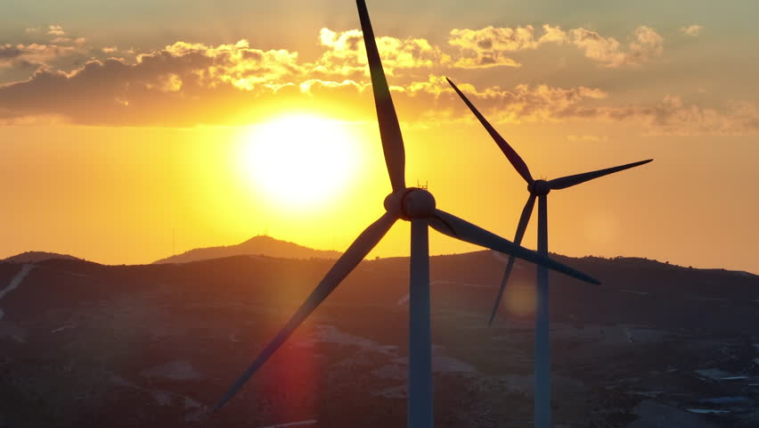 Collage video concept of environmental protection windmills. High quality 4k footage