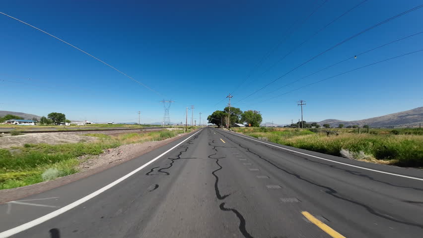 Oregon Highway 39 South Klamath Falls to Merrill 06 Rear View Driving Plates USA Ultra Wide