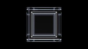 Abstract 3D Animation of a Transparent Cube Containing Glowing Neon Grid Structure on a Black Background – Seamless Loop for Sci-Fi Visuals, Digital Art, and High-Tech Motion Design Projects - Powered by Shutterstock - Get 15% off with code: PIKWIZARD15
