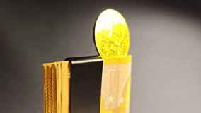 Shiny Golden Bitcoin coin is placed into rolled euro banknotes, digital finance - Powered by Shutterstock - Get 15% off with code: PIKWIZARD15