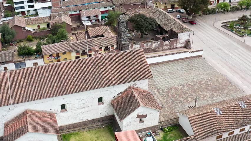 Historic view of San Pedro Apóstol de Andahuaylillas in the city of Cusco, Peru