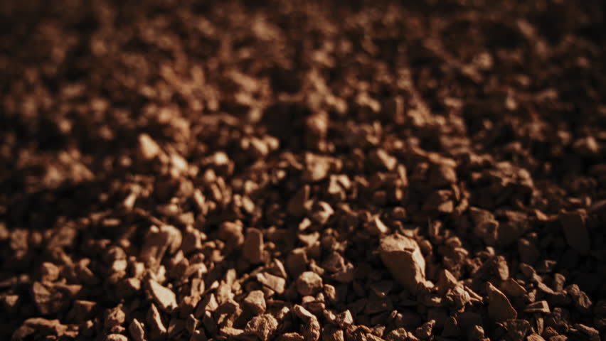 Close up texture shot of rocks and gravel on the ground