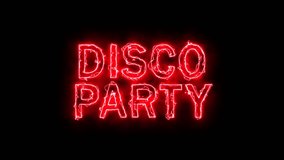 Disco Party Neon Glowing Icon. Sign. Symbol Animation Isolated On Black Background. Arc Reactor. HD video. motion graphic - Powered by Shutterstock - Get 15% off with code: PIKWIZARD15