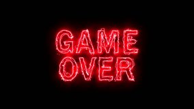 Game Over Neon Glowing Icon. Sign. Symbol Animation Isolated On Black Background. HD video. motion graphic - Powered by Shutterstock - Get 15% off with code: PIKWIZARD15