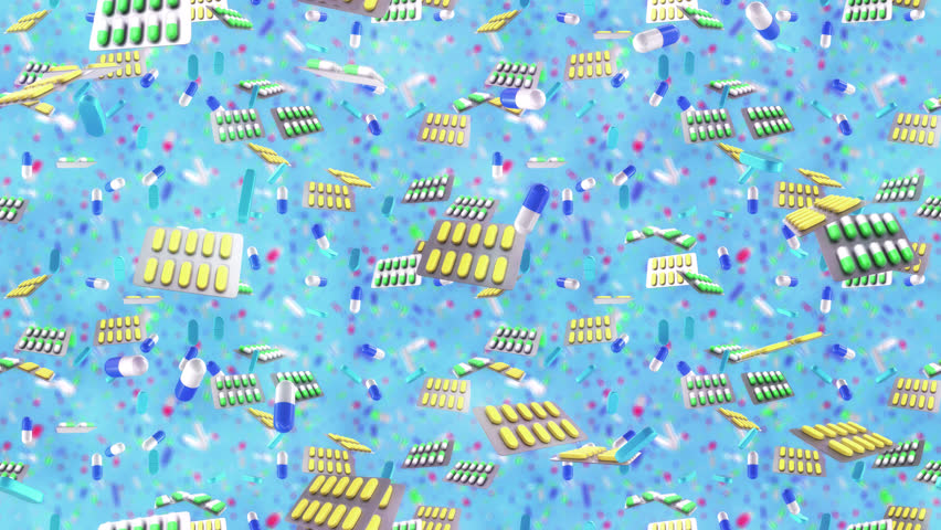 MEDICATION HEALTHCARE THEME loop tile Falling Background. This is a loopable and tileable wallpaper