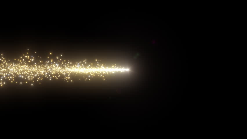 4K Video Footage of a Glowing Golden Trail with Bokeh and Glitter | Abstract 2160p Animation Clip with Sparkling Light Particles