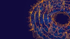 Round Big Data information processing. Complex data analysis. Cyber space of AI technology learning. Futuristic graph. Digital information flow. 3d render loop - Powered by Shutterstock - Get 15% off with code: PIKWIZARD15