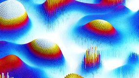 3d render of abstract art video animation with surreal landscape with smooth wavy curved hills based on small tubes pipes sticks particles in gradient white yellow red blue color - Powered by Shutterstock - Get 15% off with code: PIKWIZARD15
