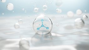 3D animation of a hyaluronic acid molecule encapsulated in a serum bubble, representing deep hydration, elasticity, and advanced skincare technology for beauty and wellness. - Powered by Shutterstock - Get 15% off with code: PIKWIZARD15