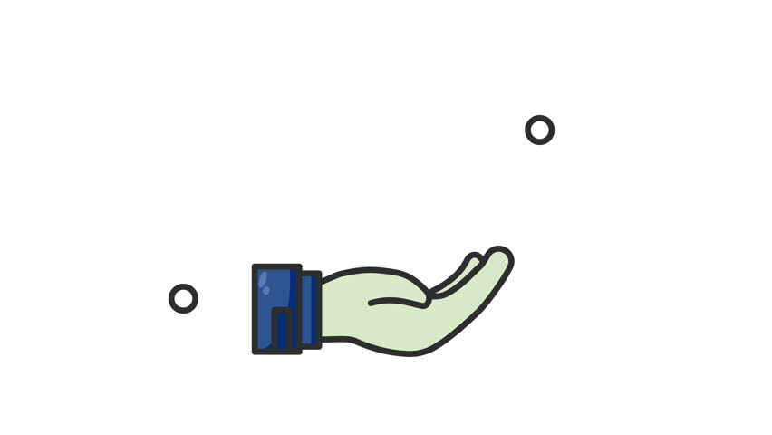 profit with hand and coin icon animation alpha channel