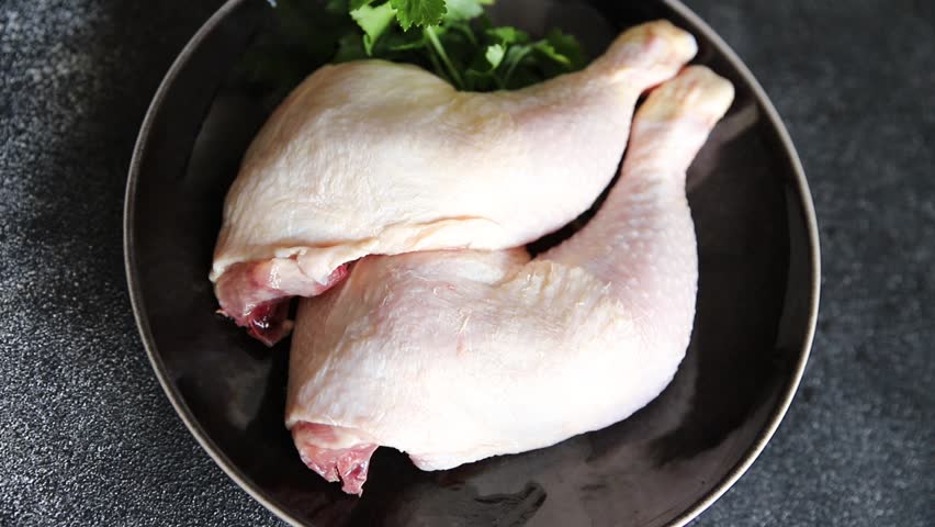 Chicken legs raw poultry meat tasty fresh delicious gourmet food background table rustic food top view copy space keto and paleo diet