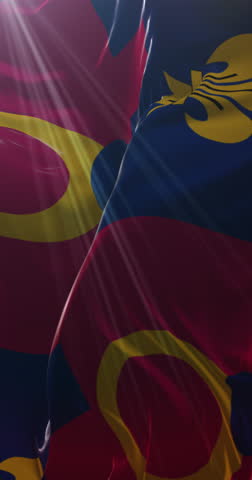 Flag of Montgomery County, Maryland, United States. 4K Vertical. Loop