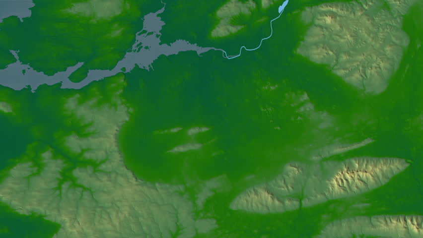 Limerick region, Ireland, extruded. Physical map