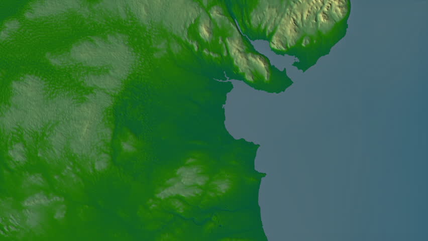 Louth region, Ireland, extruded. Physical map