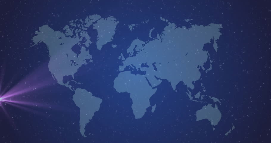 Animation of social media interaction icons with notification numbers on world map. global, communication, networking, digital, notifications, engagement