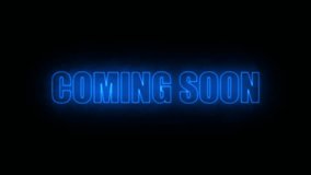 Coming soon neon glowing symbol. Light color bulbs. Commerce sale promotion abstract concept 3d animation. - Powered by Shutterstock - Get 15% off with code: PIKWIZARD15