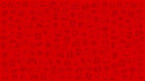 Abstract horizontal animation of Technology Icons pattern background with rectangular copyspace. 4K E-commerce copy space. - Powered by Shutterstock - Get 15% off with code: PIKWIZARD15