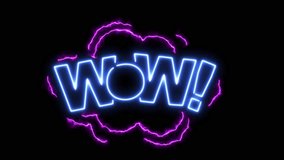 Wow Text Neon Glow Typography Electric Lightning Shockwave Sign Cyberpunk Plasma Burst Comic Explosion Power Energy Aura Digital Waveform Sci-Fi Vaporwave Bright Flash Futuristic Effect - Powered by Shutterstock - Get 15% off with code: PIKWIZARD15