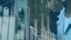 Using smartphone, person viewing financial data and graphs animation on screen. Technology, analysis, business, stock market, economy, mobile - Powered by Shutterstock - Get 15% off with code: PIKWIZARD15