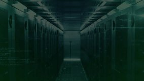 In server room, glowing green digital globe with data streams, creating animation. Technology, connectivity, networking, innovation, cybersecurity, communication - Powered by Shutterstock - Get 15% off with code: PIKWIZARD15