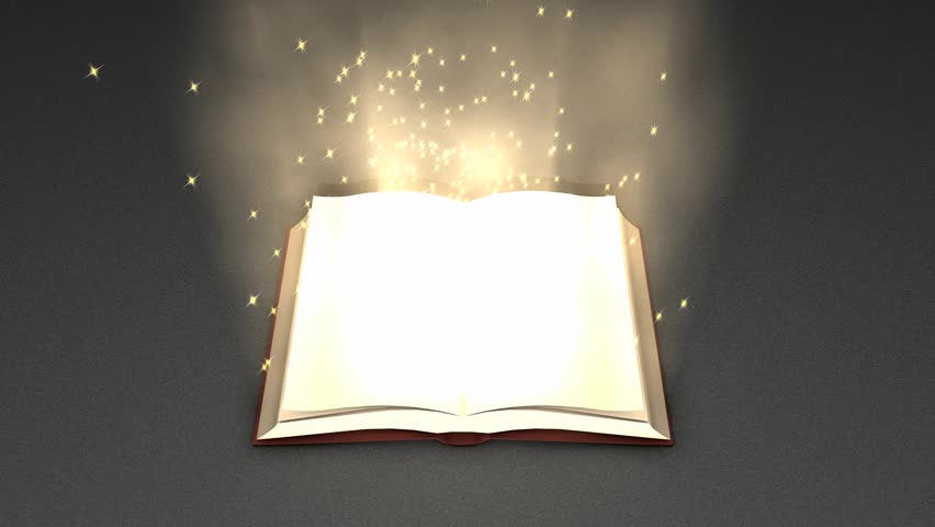 Magical book zoom in animation.