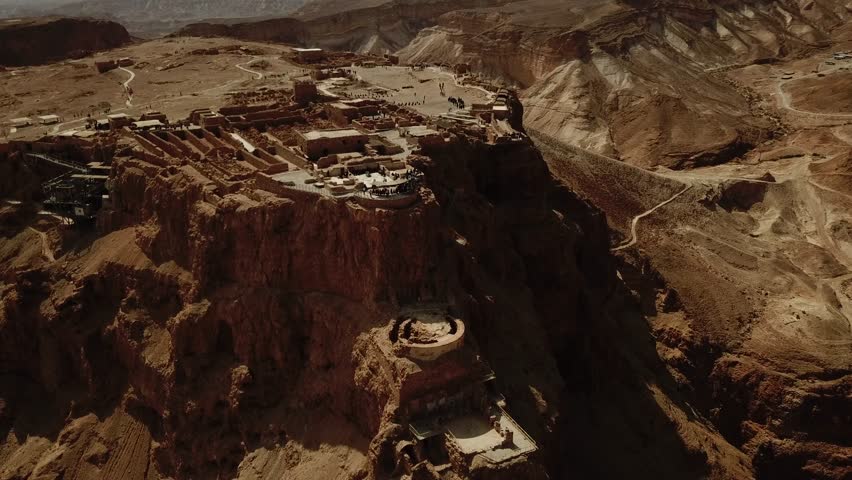Aerial View of Historical Remains in Massada