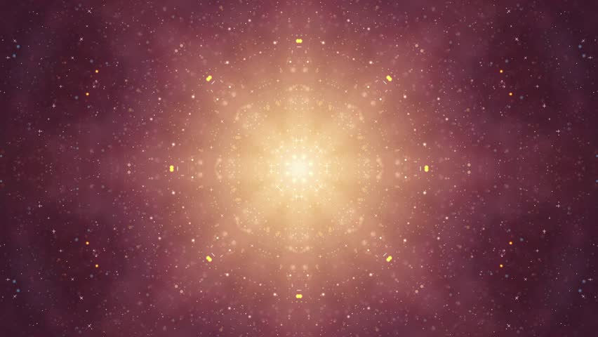 Loopable Radiant Kaleidoscopic Explosion of Shimmering Particles - Abstract Pulsating Mandala with Cosmic Symmetry and Ethereal Light