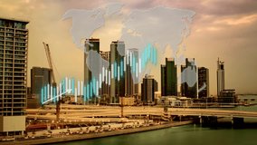 Construction time lapse of a skyscraper with animation of global economic growth candle chart graph - Powered by Shutterstock - Get 15% off with code: PIKWIZARD15