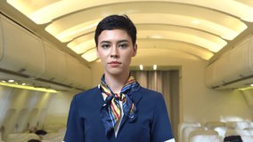 Cabin crew or air hostess work and perform your duties happily on the plane. - Powered by Shutterstock - Get 15% off with code: PIKWIZARD15