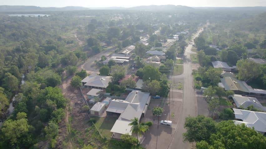 Countryside Real Estate Property In Kununurra, Western Australia. Aerial Drone Shot