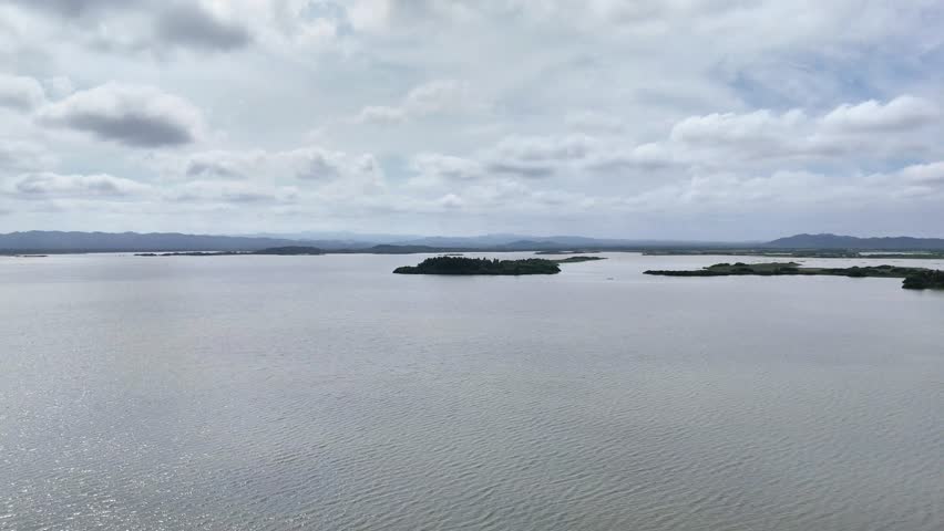 Aerial video made with a drone, at the Totumo mud volcano and near the lake of the same name, in the department of Bolivar, near Cartagena, Colombia.