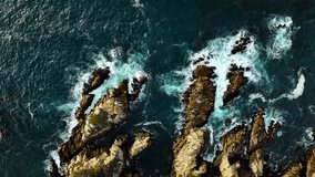 Aerial view of pebble beach with crashing waves and rugged coastline, Carmel, California, United States. - Powered by Shutterstock - Get 15% off with code: PIKWIZARD15