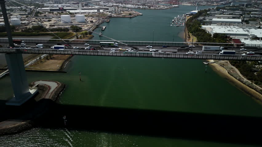 Westgate Bridge Melbourne Australia, aerial views. 