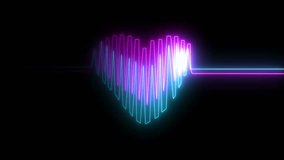 Neon heartbeat and pulse illustration background. heartbeat love symbol with glowing neon. - Powered by Shutterstock - Get 15% off with code: PIKWIZARD15