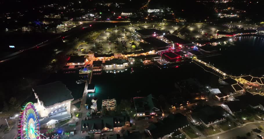 Aerial view of amusement park in downtown Myrtle Beach, South Carolina