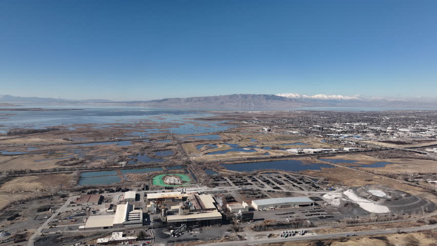 Aerial view of Provo Utah skyline in United States of America