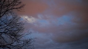night sky, pink clouds, nature, moon in clouds, clouds movement, evening, park, air, beautiful sky, background - Powered by Shutterstock - Get 15% off with code: PIKWIZARD15