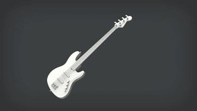 Bass Guitar - 3D model of a bass guitar 360 degrees turntable animation - 4K Pro Res with mask pass, 60 fps - Powered by Shutterstock - Get 15% off with code: PIKWIZARD15