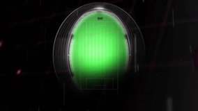 Futuristic digital interface with coding animation over soccer field graphic. Technology, innovation, cyber, programming, data, football - Powered by Shutterstock - Get 15% off with code: PIKWIZARD15