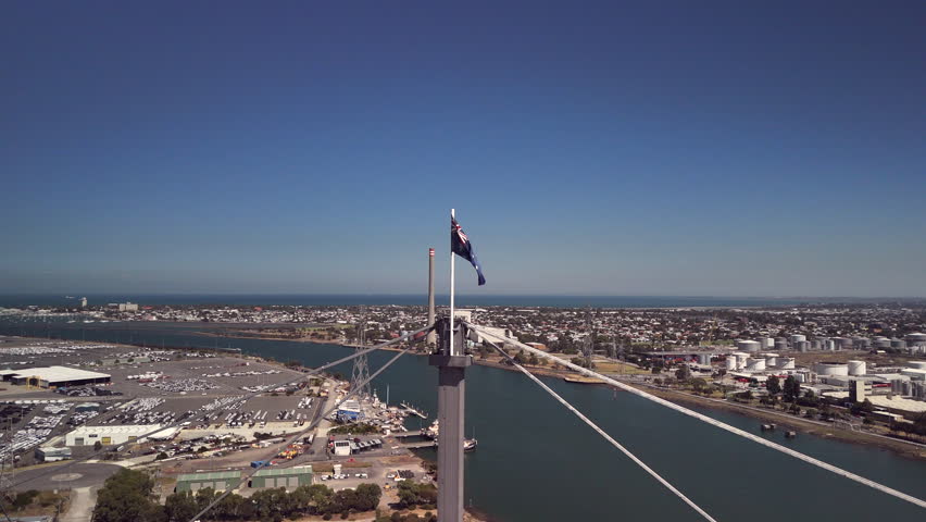Westgate Bridge Melbourne Australia, aerial views. 