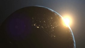 Animation of Earth with data charts overlaying continents in space view. Global, analytics, data visualization, geography, cosmos, technology - Powered by Shutterstock - Get 15% off with code: PIKWIZARD15